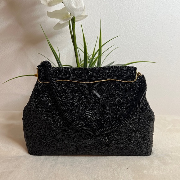 💚 Vintage Black Beautiful 1950s Vintage Beaded Evening Purse 🩷💚🩷